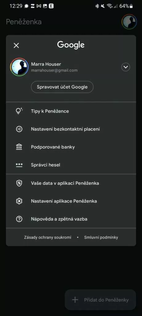 Google Peněženka Wallet náhrada Google Pay 7 profil