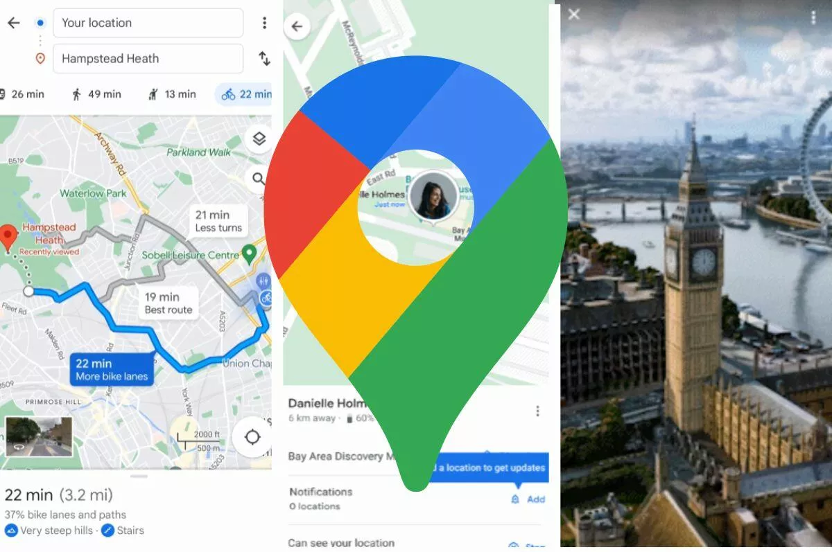 mapy google nove funkce leto 2022 sdileni polohy notifikace cyklo navigace ptaci pohled
