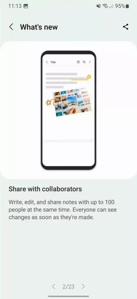 One UI 5 Android 13 Samsung ukázky spolupráce poznámky