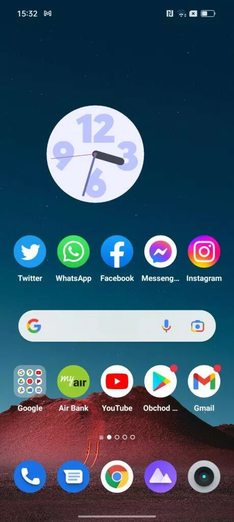 realme ui úvodní obrazovka