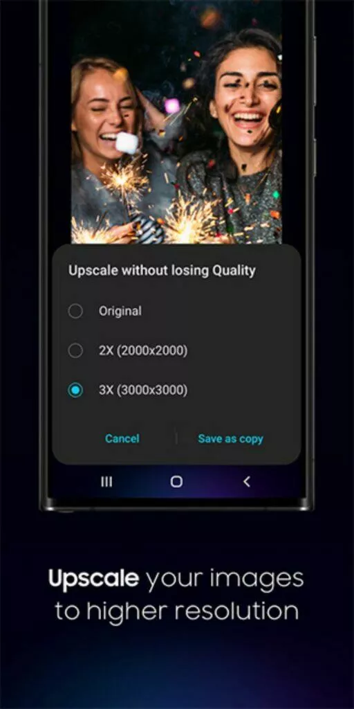 Samsung aplikace Galaxy Enhance-X zvětšení