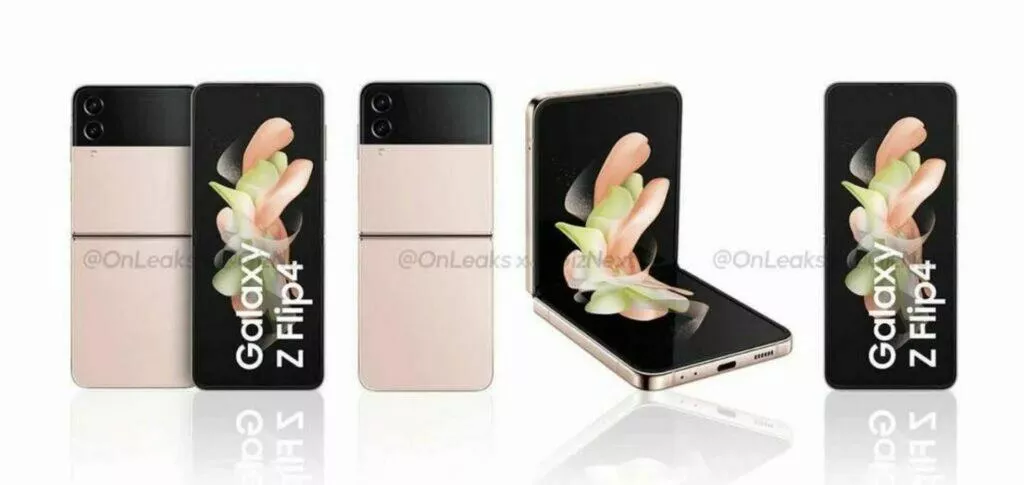 samsung galaxy z flip4 rendery barvy design tvary pink gold ruzove zlato