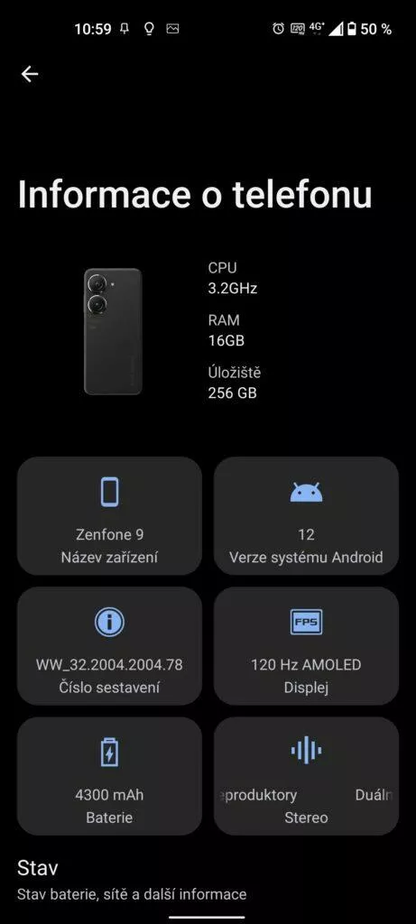 zenfone 9 systém
