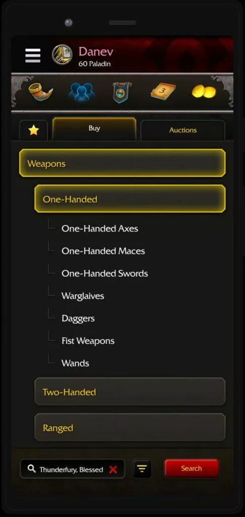 World Of Warcraft mobilní aukce 2