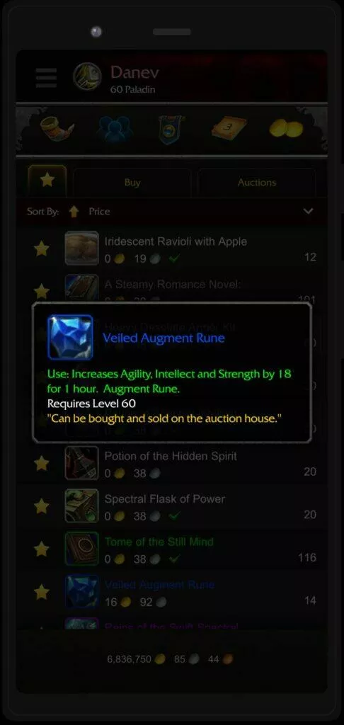 world of warcraft mobilni aukce 6