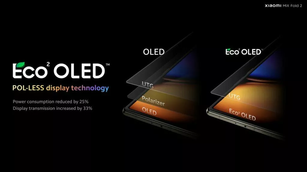 xiaomi mix fold 2 displej