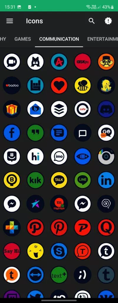 balíček ikon zdarma android