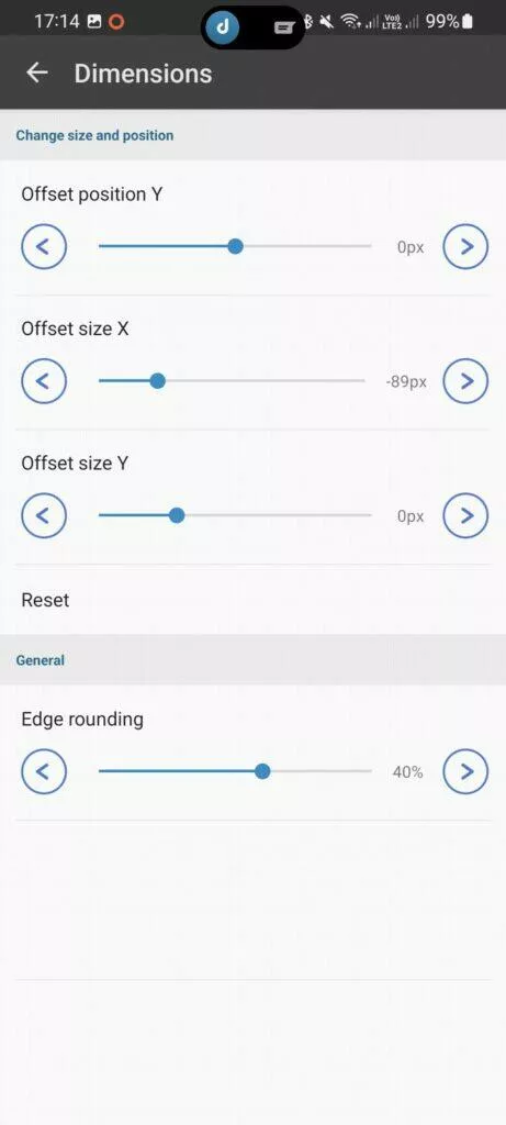 Dynamic Island dynamicSpot Android aplikace 8 nastavení ostrůvku rozměry pozice