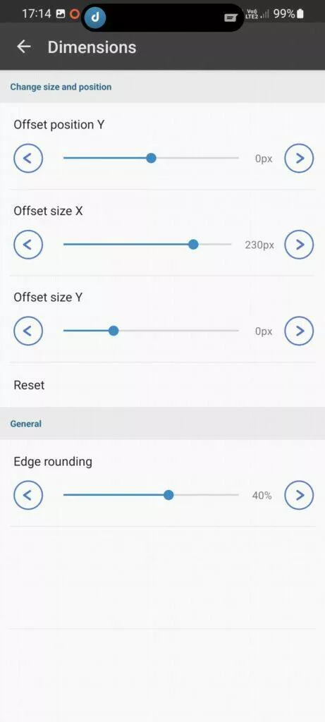 Dynamic Island dynamicSpot Android aplikace 9 nastavení ostrůvku rozměry pozice upraveno