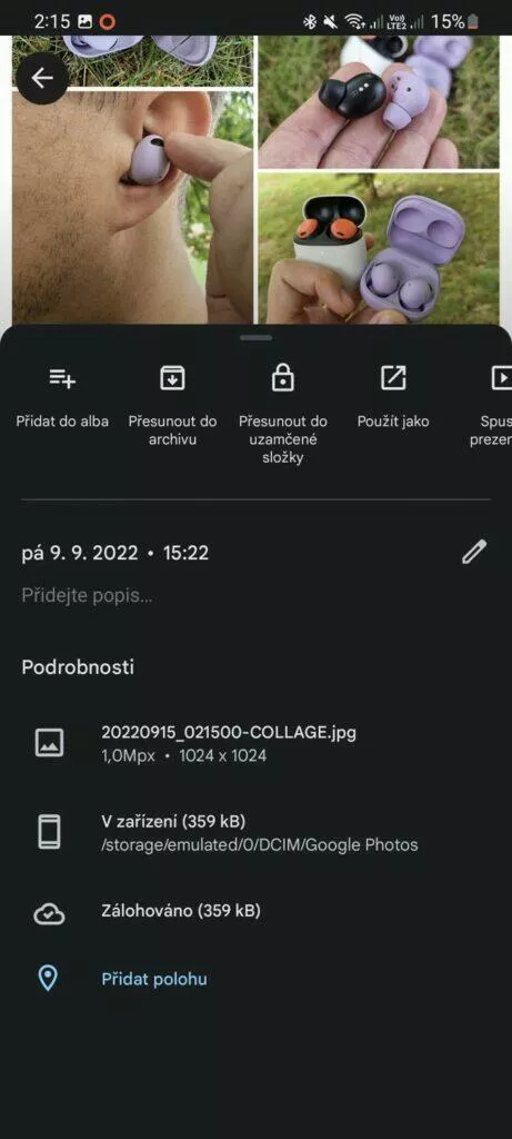 Fotky Google koláž 3 výsledek vlastnosti