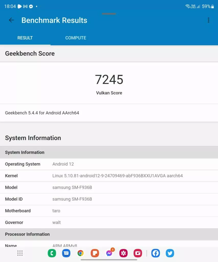 samsung galaxy z fold4 vulkan geekbench