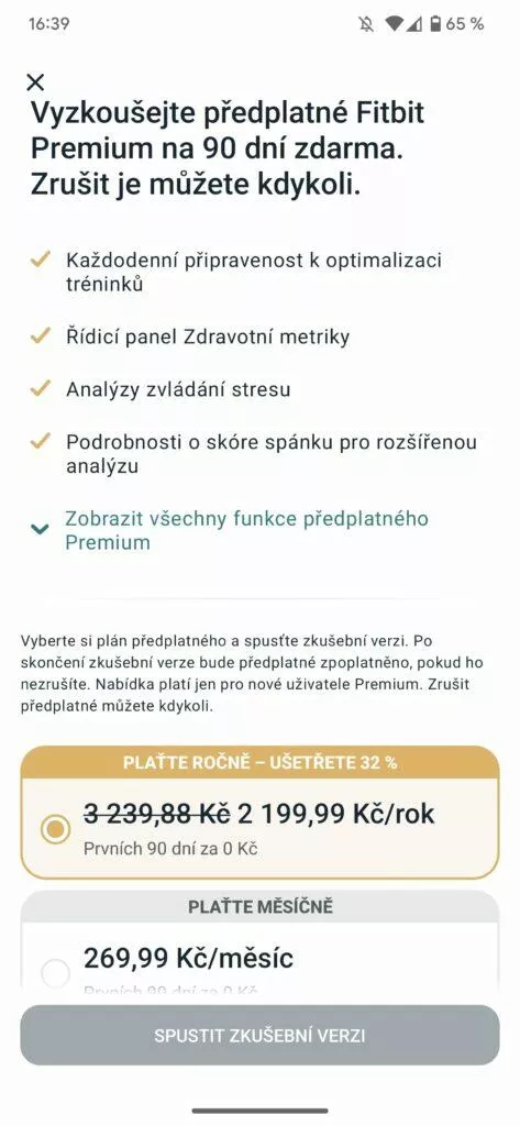 fitbit premium cena