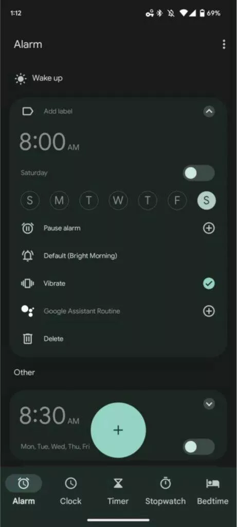 Google Hodiny 7.3 novinky 1 budík menu