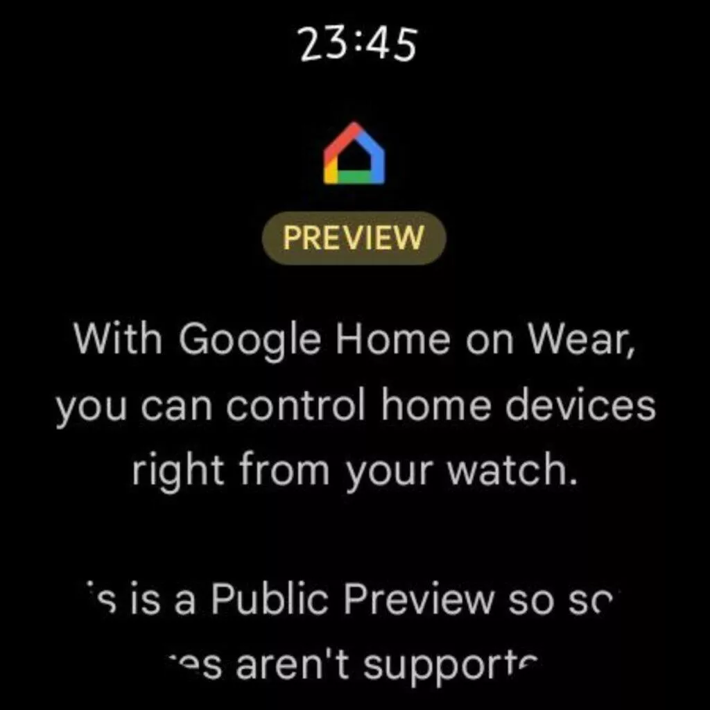 Google Home aplikace Wear OS hodinky ukázka 1