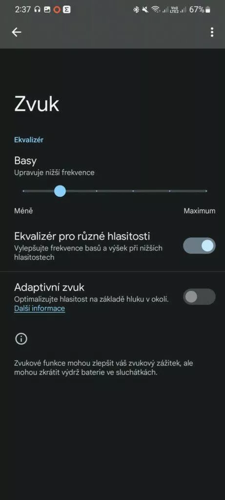 Google Pixel Buds A-Series aplikace 3 zvuk