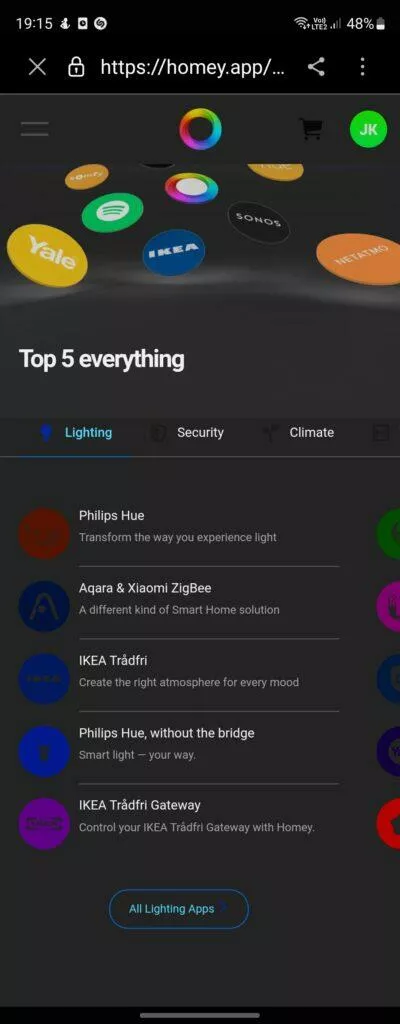 athom homey app store