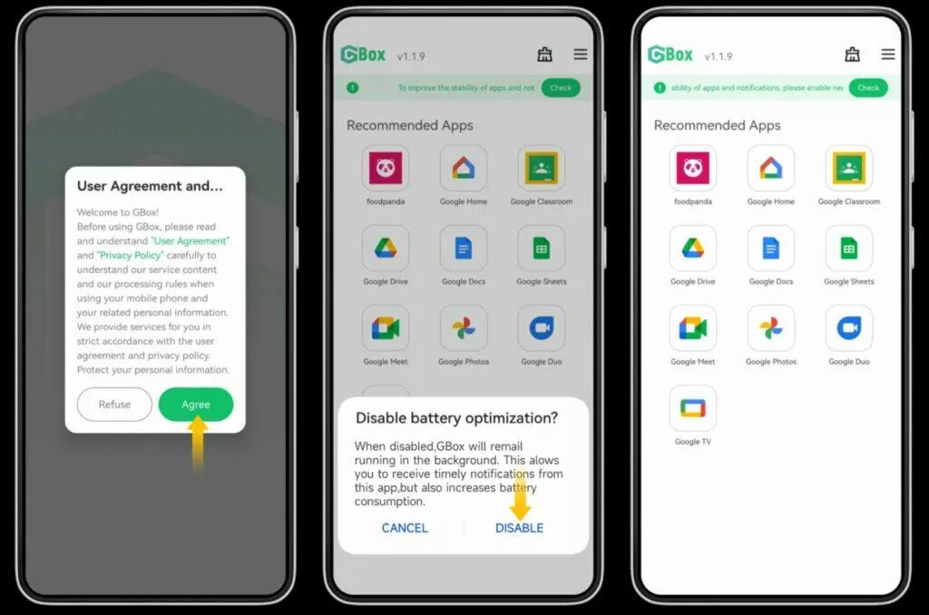 GBox Huawei Google služby aplikace ukázka 4