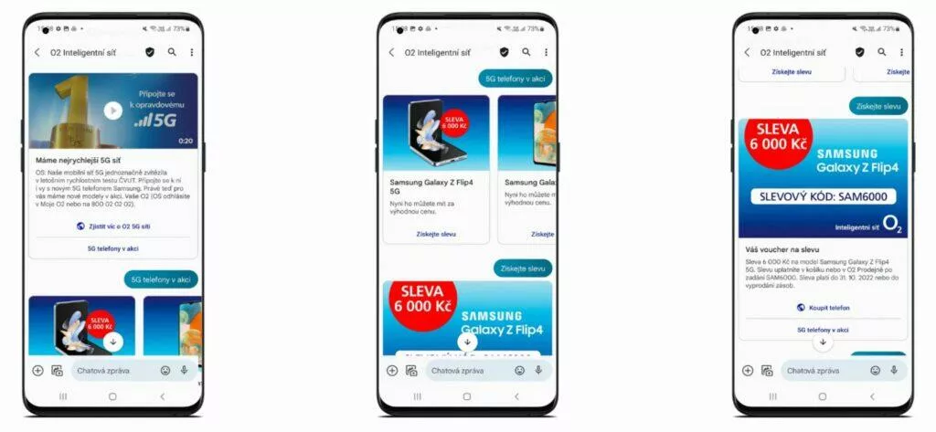 O2 RCS zprávy pro firmy ukázka