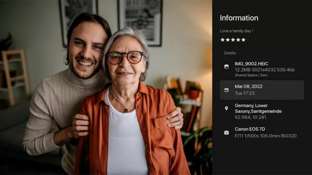 Android TV Synology Photos prohlížeč fotografií informace
