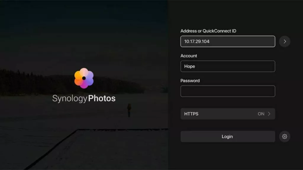android tv synology photos prohlizec fotografii login prihlaseni