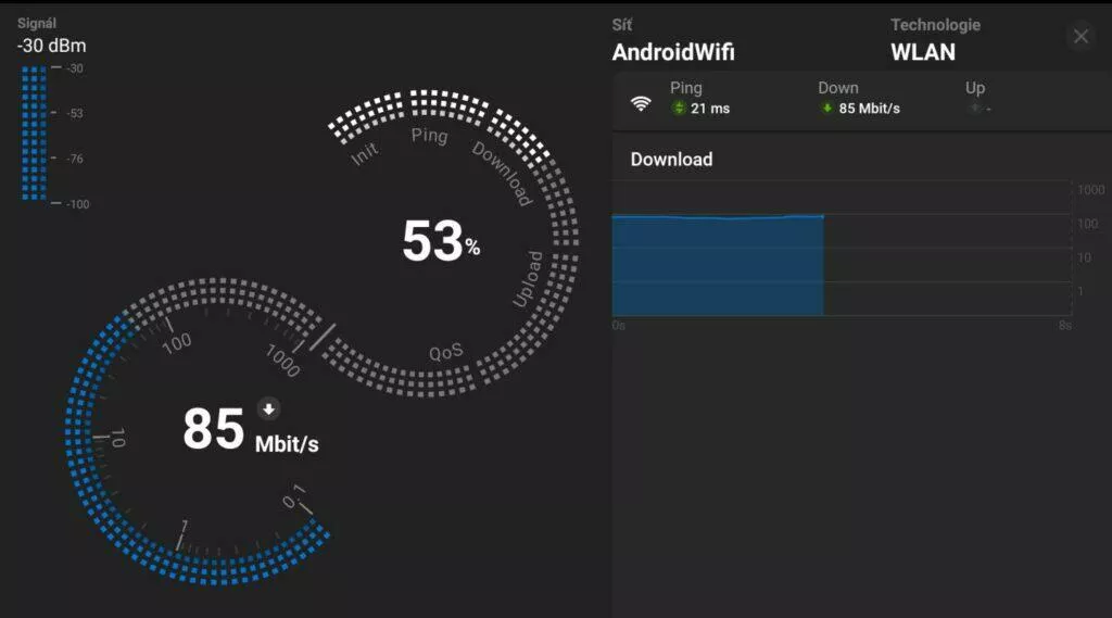 ČTÚ NetTest mobilní aplikace Android wide