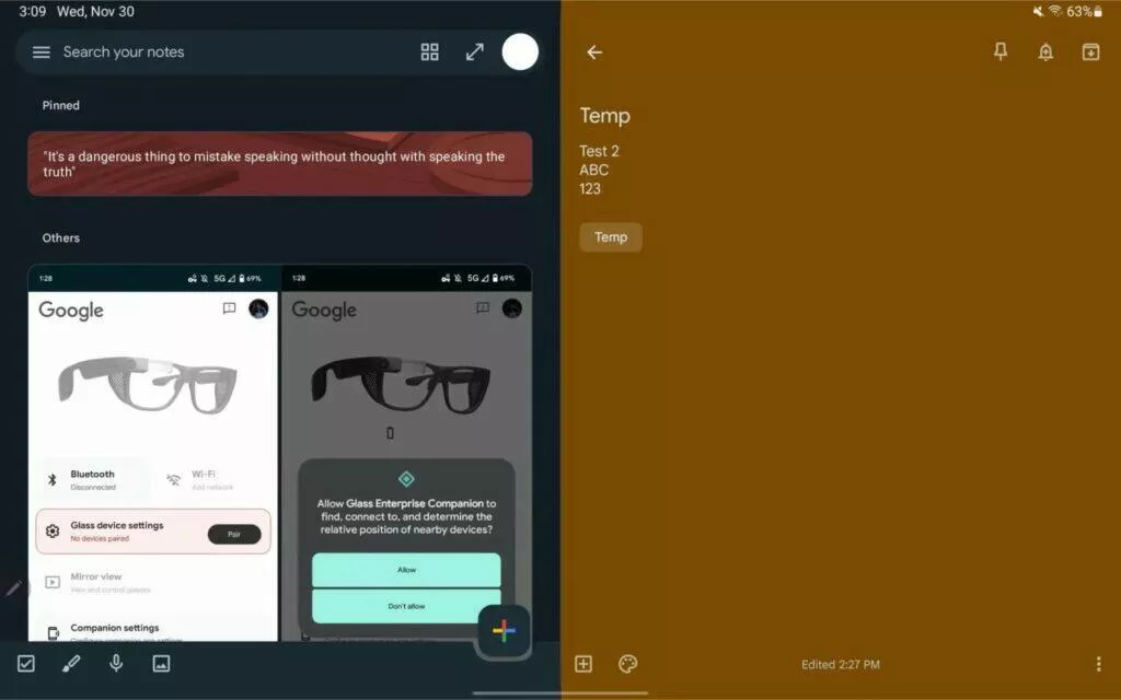 google keep tablety vzhled redesign dva sloupce poznamky