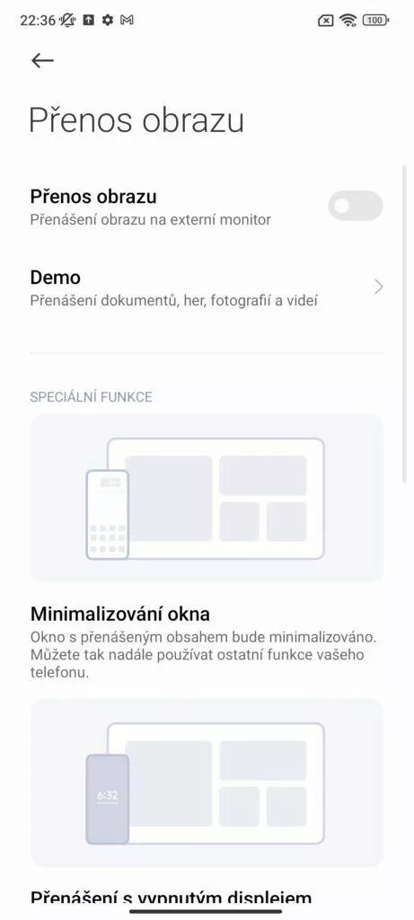 miui přenos obrazu