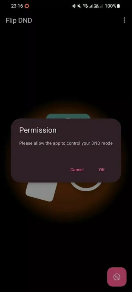 Android aplikace Flip DND Flip to shhh režim nerušit otočení 1 oprávnění