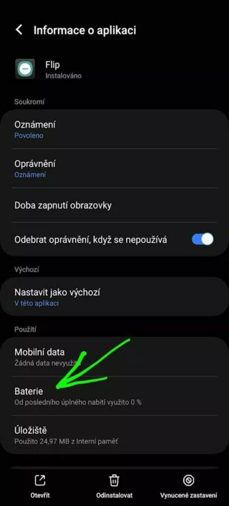 Android aplikace Flip DND Flip to shhh režim nerušit otočení 6 baterie