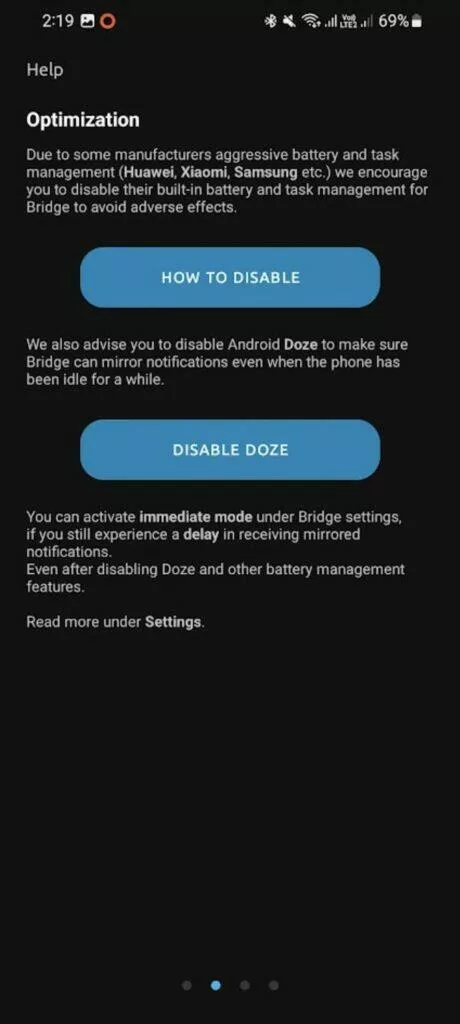 aplikace Bridge notifikace upozornění zrcadlení duplikování průvodce 2