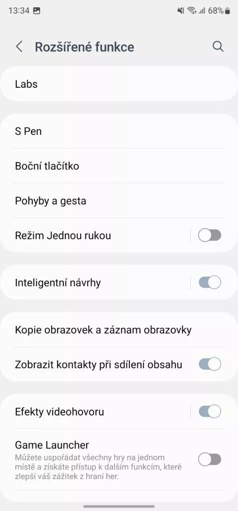 Další nastavení One UI 5.1