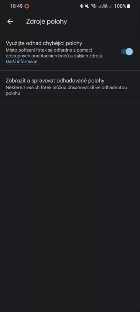 Fotky Google analýza pozadí odhad chybějící polohy nastavení