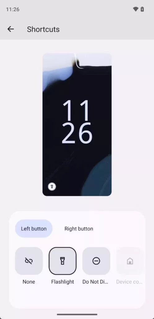 Google Pixel Android vlastní zkratky na zamykací obrazovce menu 1