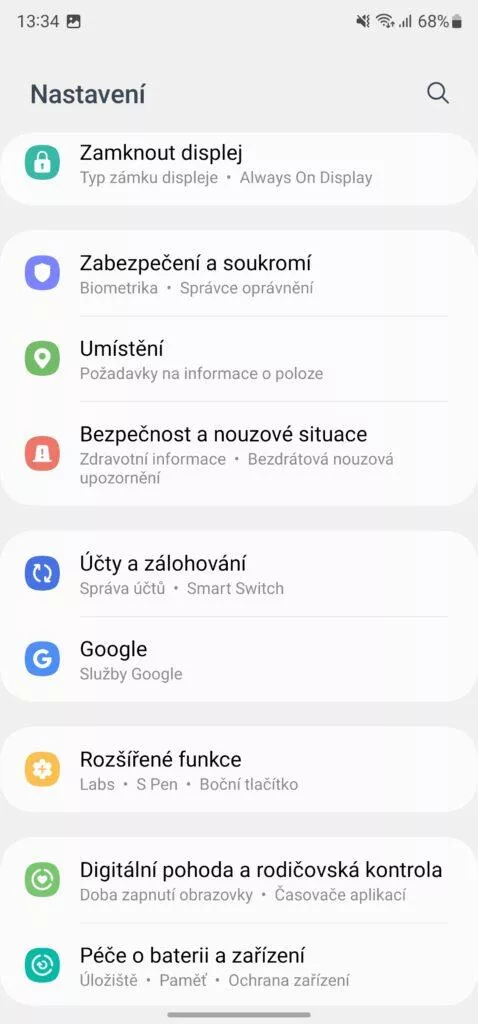 Nastavení Samsung Galaxy S23 Ultra