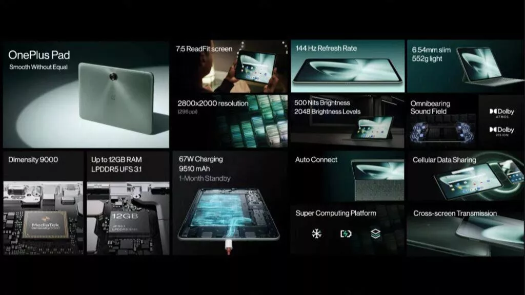 OnePlus Pad představení specifikace parametry
