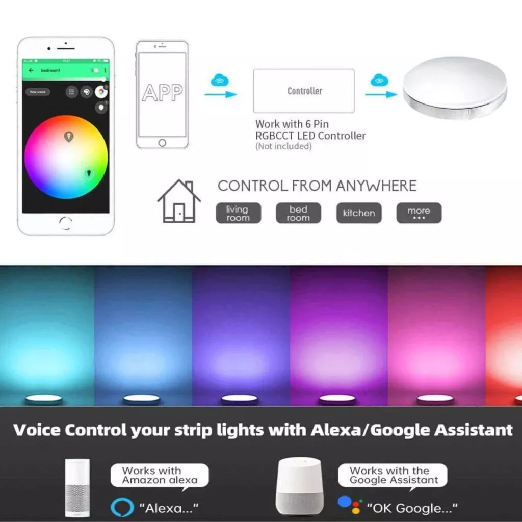 Ambientní světla do skříně AliExpress barvy