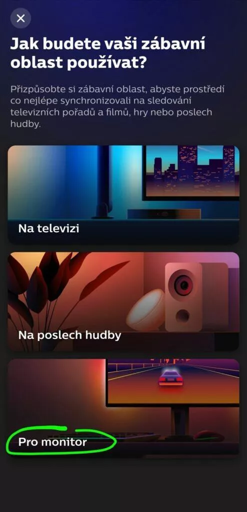 Philips Hue Play Gradient PC Lightstrip aplikace 5 monitor