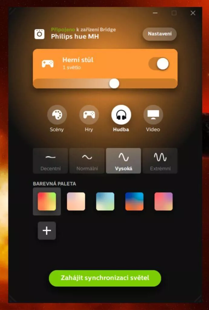 Philips Hue Sync PC hudba