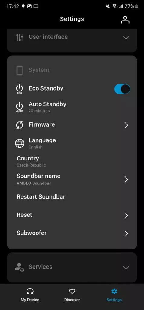 Sennheiser Smart Control nastavení systému