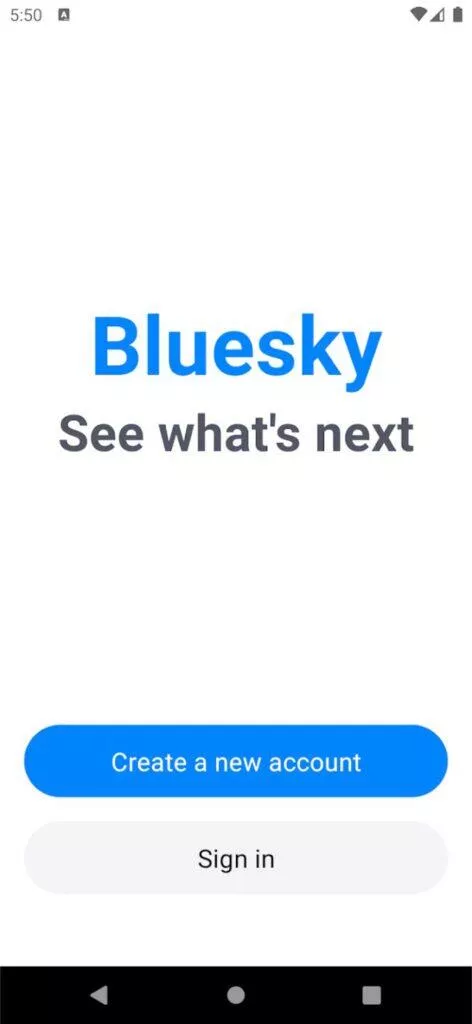 Bluesky Android aplikace sociální síť Google Play ukázka