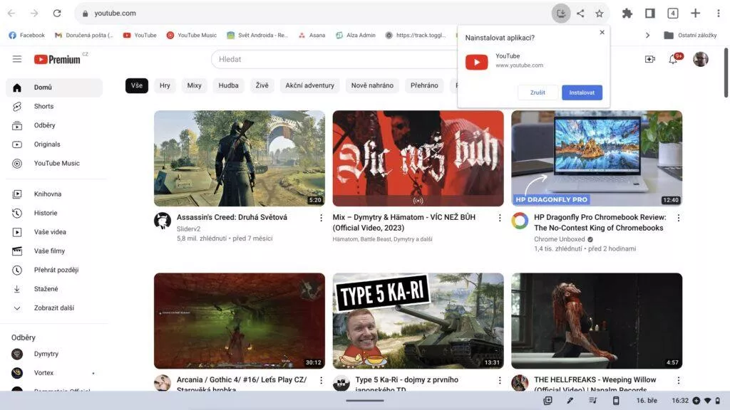 ChromeOS YouTube