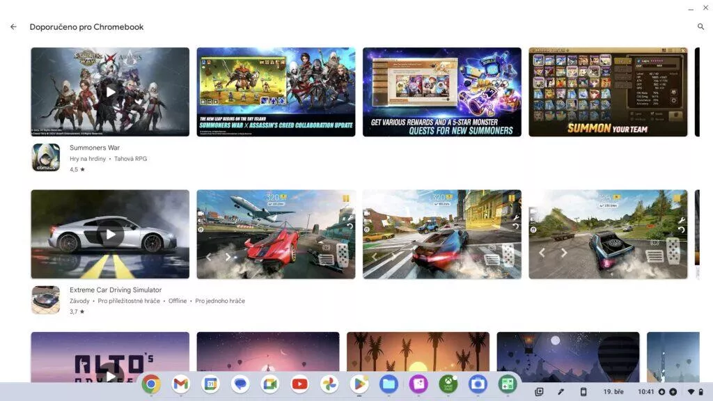ChromeOS doporučené android aplikace 