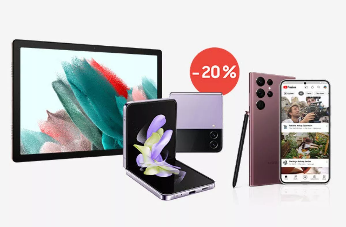 Samsung sleva 20 % telefony tablety hodinky