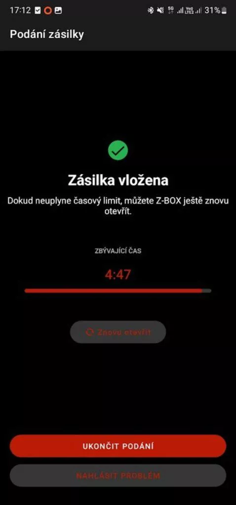 z box podani zasilkovna android aplikace 8 zasilka vlozena