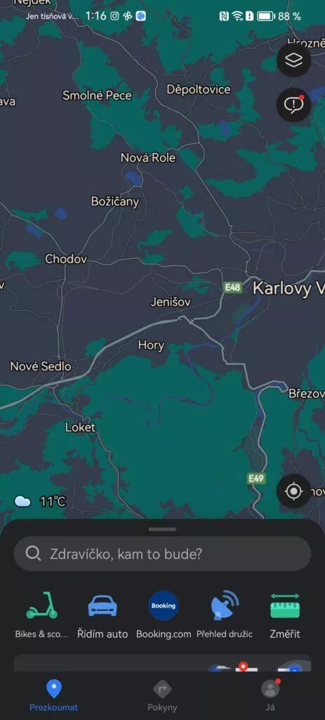 EMUI 13.1 Huawei P60 Pro mapy petal