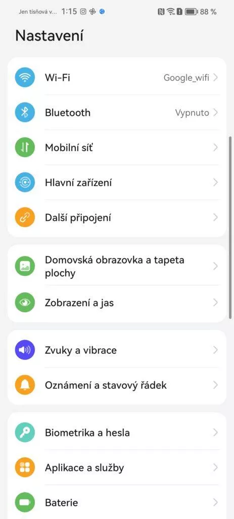 EMUI 13.1 Huawei P60 Pro nastavení