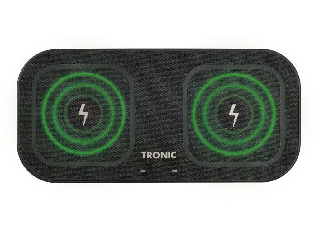 LIDL duální bezdrátová nabíječka Tronic černá panely