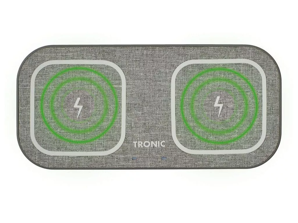 LIDL duální bezdrátová nabíječka Tronic šedá panely