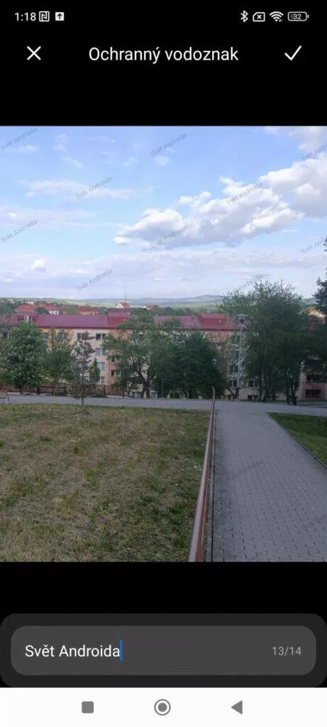 MIUI 14 Ochranný vodoznak na fotky výsledek