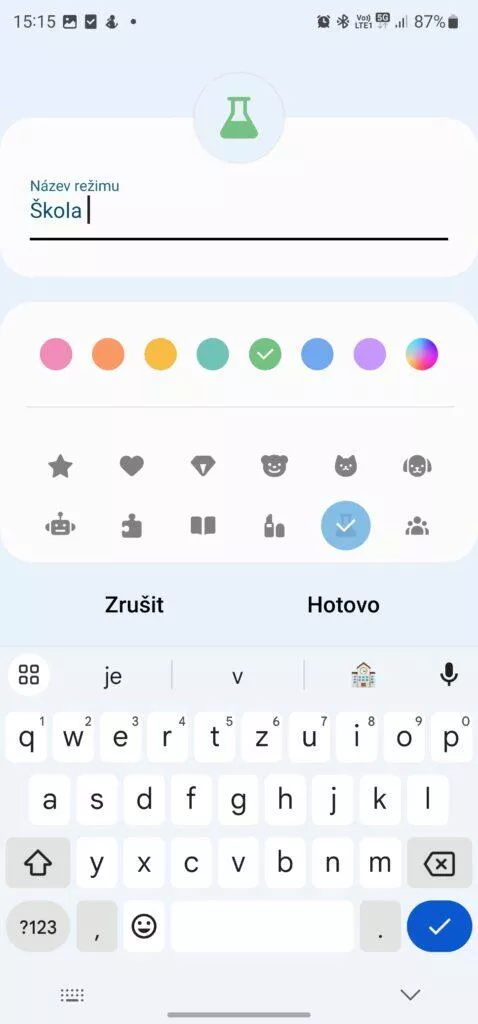 režimy a rutiny android